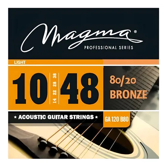Encordado De Guitarra Acústica 010 Magma 010/048 Ga120b80