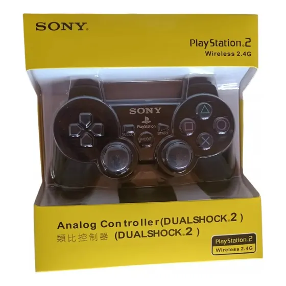 Joystick Mando Inalambrico Playstation 2 Con Receptor Color Negro