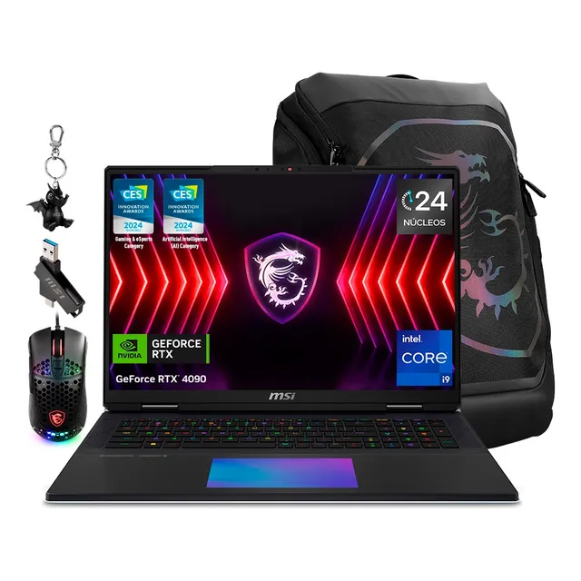 Laptop Gaming Msi Titan 18 Hx Ci9-14900hx 64gb 2tb Rtx4090 Color Negro