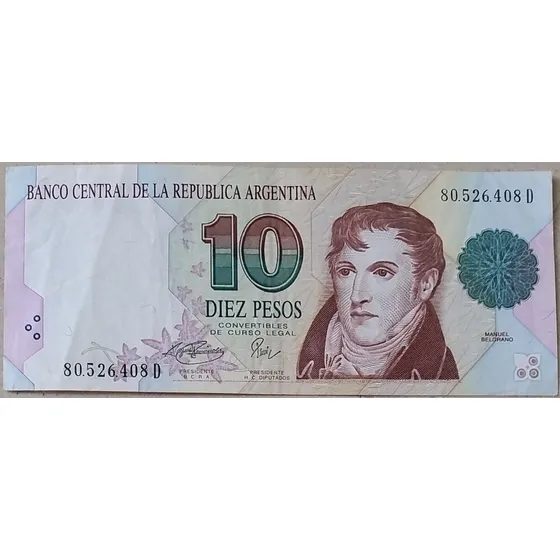 Billetes Mundiales : Argentina 10 Pesos Convertibles 94-96 L