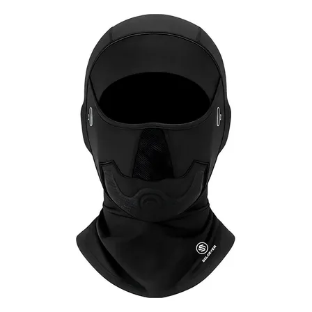 Soloever Balaclava Moto Malha Respirável Capacete Preto Preto Liso 30x34cm