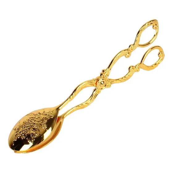 Pegador Para Bolo E Salada Em Aço Inox Dourado