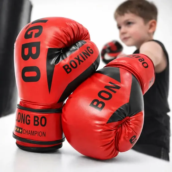 Luva De Boxe Infantil Muay Thai Criança Mma Taekwondo Dealmy Unico Vermelho