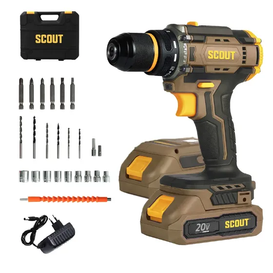 Taladro Atornillador Inalambrico Scout 20v + 2 Baterías Y Accesorios | Cuotas sin interés