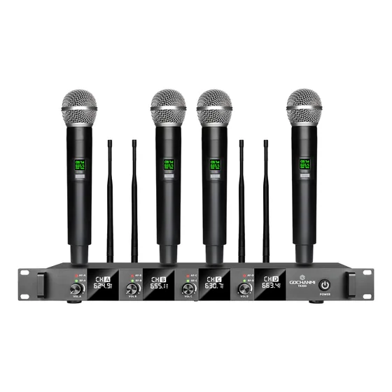 Microfonos Gc Tk400 Inalambrico 4 Canales Disctanci Uhf Mano