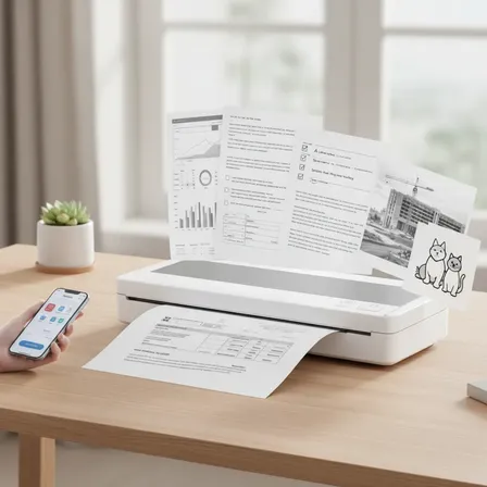 Impressora Portátil A4 Impressão S/ Fio Bluetooth Cor Branco Branco 127/220v