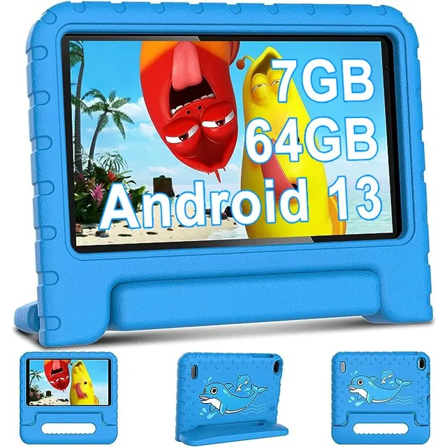  Tablet Para Niños 7'' 7gb+64gb Android 13 Wifi Con Eva Fund