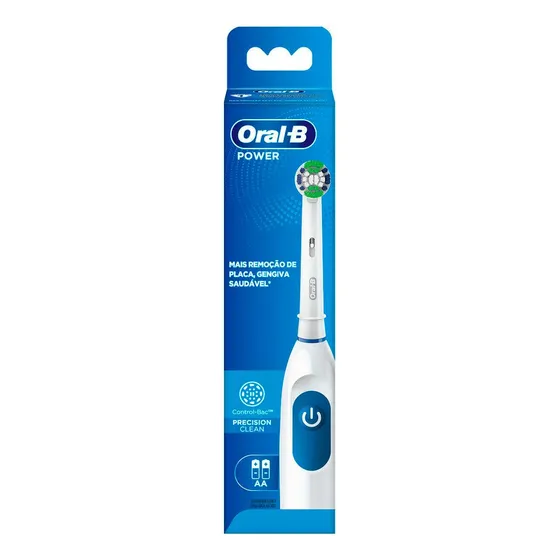 Oral-B Power Precision Clean escova de dentes elétrica com 2 pilhas cor branco e azul