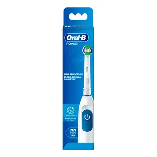 Oral-b Power Precision Clean Escova De Dentes Elétrica Com 2 Pilhas Cor Branco E Azul