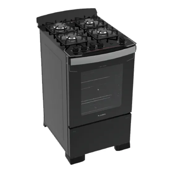 Cocina A Gas James C 804 V Negro Mesada Vidrio 4 Hornallas