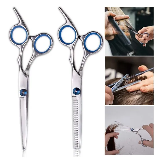 Tijera Normal Y De Grafilar Para Barbería Peluquería