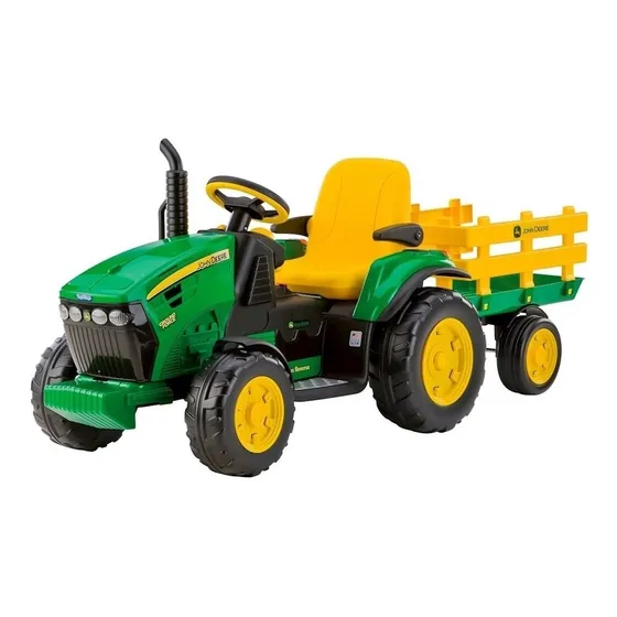 Trator Peg Perego John Deere Ground Force cor verde/amarelo 127V