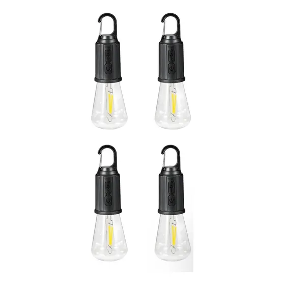 Pack 4 Ampolleta Recargable Usb Luz Cálida Camping Exterior