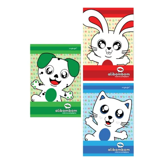Caderno Alibombom Capa Flexível 60 Folhas