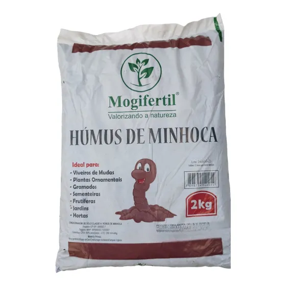 2kg Humus De Minhoca Adubo 100% Orgânico Mogifertil