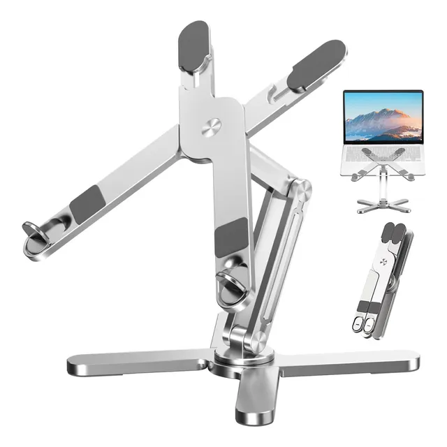 Soporte Laptop Tablet Aluminio Altura Ajustable Rotacion 360