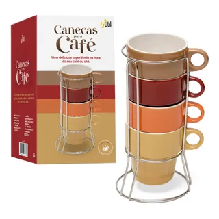 Jogo De XĂcaras CafĂ© Canecas Colorida CerĂąmica Suporte Inox Jogo De XĂcaras CafĂ© Canecas Colorida CerĂąmica Suporte Inox