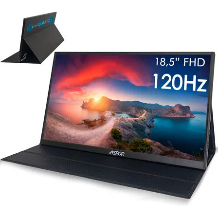 Monitor Portatil 18.5 120hz Full Hd Con Parlante Y Case