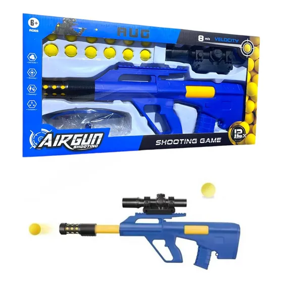 Rifle Sniper Francotirador Aug Con 12 Pelotas  Lentes Segurd