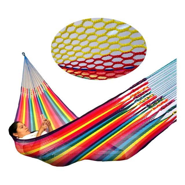 Hamaca Multicolor Tipo Red Material De Nailon