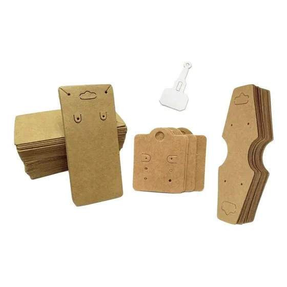 400 Unid Tags Cartelas Para Bijuterias E Semi Jóias Kraft Cor Marrom