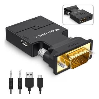 Adaptador Convertidor Vga A Hdmi Con Audio Adaptador De Vide Adaptador Convertidor Vga A Hdmi Con Audio Adaptador De Vide
