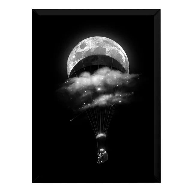 Quadro Decorativo A4, Arte Espacial, Parapente Dos Sonhos.