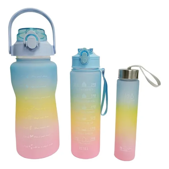 Termo Para Agua  Motivacional Gym Tri Pack 3 Unidades