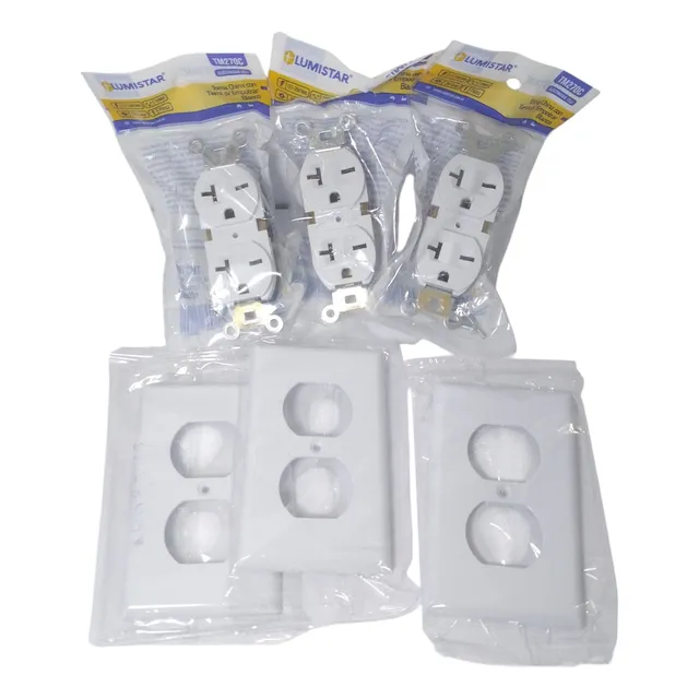 Toma Doble T/ Chino Con Tapa Blanco 20 Amp [ X Und ]...