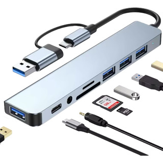 Usb Usbc Hub 8 En 2 5gbps Para Macbook Ordenardor Portátil Usb Usbc Hub 8 En 2 5gbps Para Macbook Ordenardor Portátil