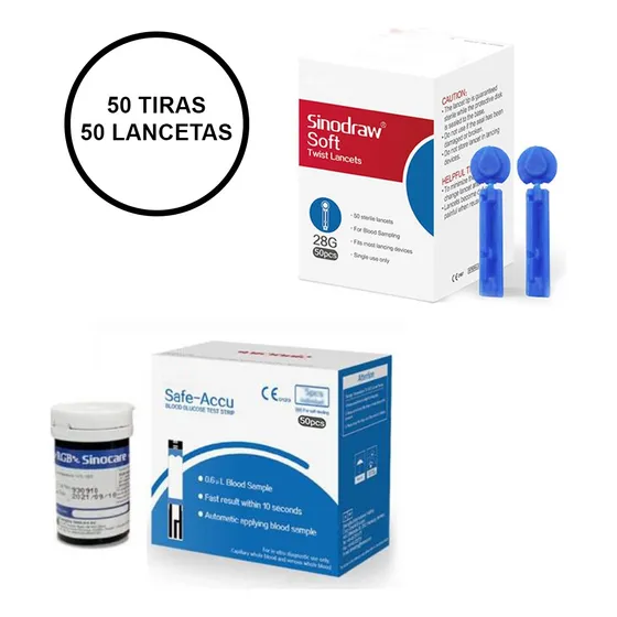 Tiras Reactivas Y Lancetas Glucometro 50 Unidades