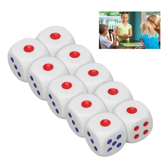 Pack 90 Dados 12mm Esquina Redonda, Juego De Dados Color Blanco