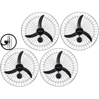 Kit 4 Ventilador Parede Turbo 200w Industrial Oscilante 60cm Kit 4 Ventilador Parede Turbo 200w Industrial Oscilante 60cm