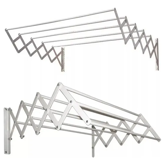 Tender De Pared Ropa Extensible Reforzado 80cm De 10 Varillas Marca Tp Blanco Plegafacil