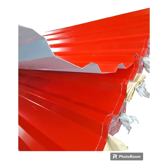 Lamina Prepintada Rojo / Blanco Techo Canal Ancho 6 M
