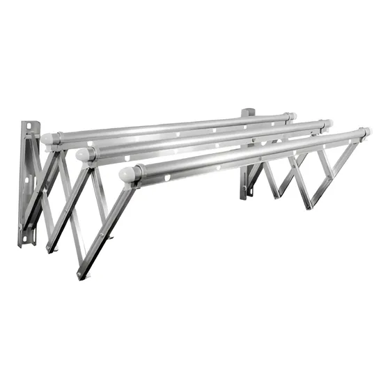Tendedero Plegable En Aluminio De 3 Barras, 1 M Color Plateado