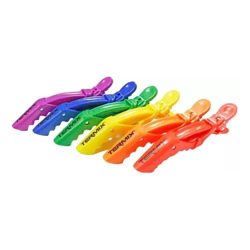 Set 6 Pinzas Termix Pride De Plastico Colores Peluqueria