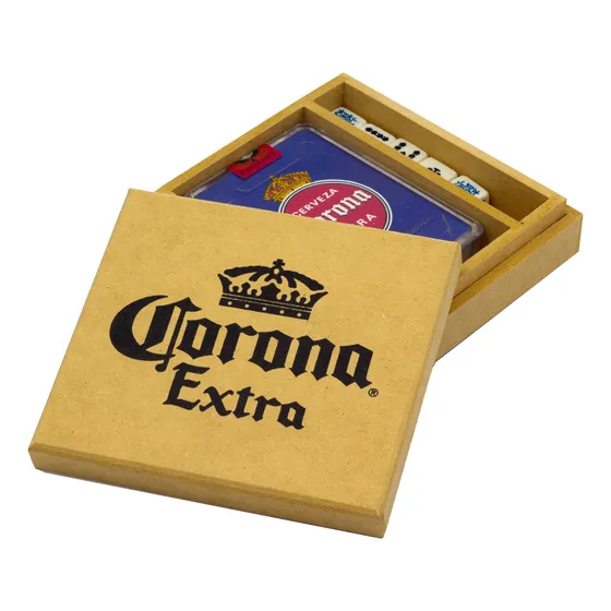 Caja De Madera Con Baraja Poker Y 5 Dados: Cervezas