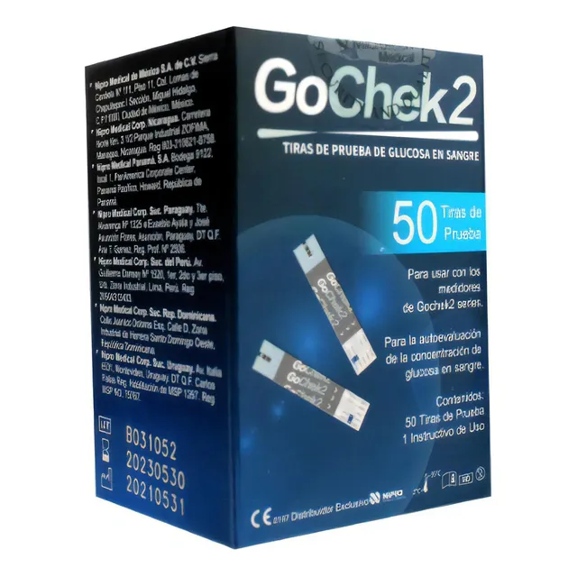 Tiras Reactivas Glucosa Gochek2 X 50 Unidades