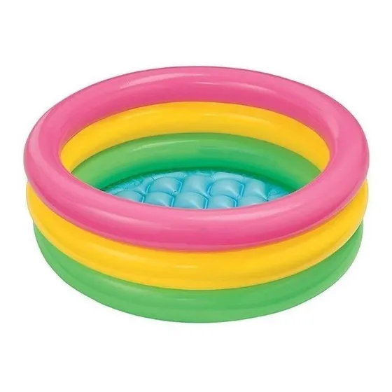 Piscina inflable redonda Intex Sunset Glow 58924 de 86cm x 25cm 56L rosa y amarilla y verde