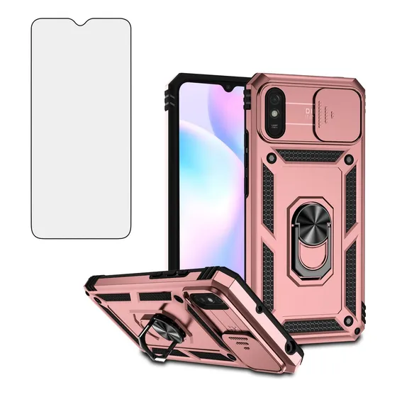 Fundas Para Xiaomi Redmi 9a Con Tapa Cámara Y Protector Pant