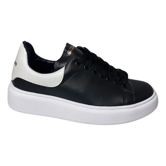 Zapatilla Hombre Mc Negra Talon Blanco Vaccari