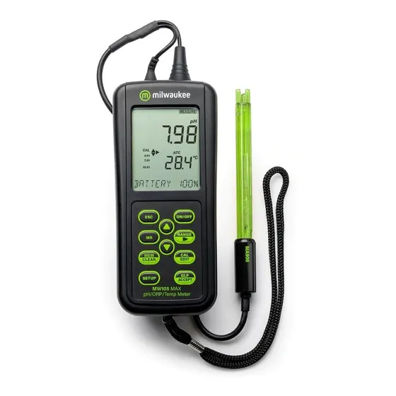 Medidor Ph Orp Temperatura Milwaukee Mw105 Max A Prueba Agua