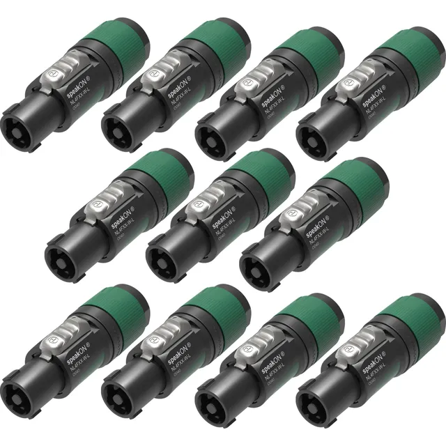 Set 10pz Conector Speakon Neutrik Nl4fxx-w-l 4 Polos