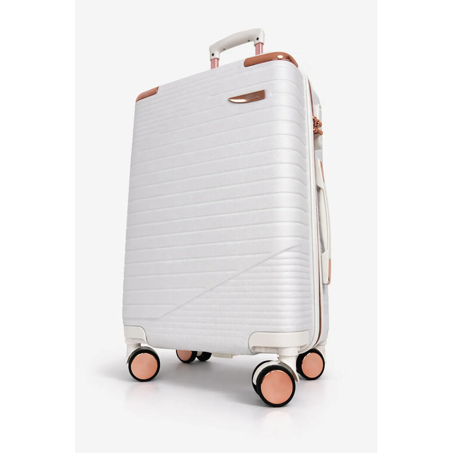 Mala De Bordo Viagem 20'' 10kg Pv161 Rodinhas 360° Kks Bags Branco
