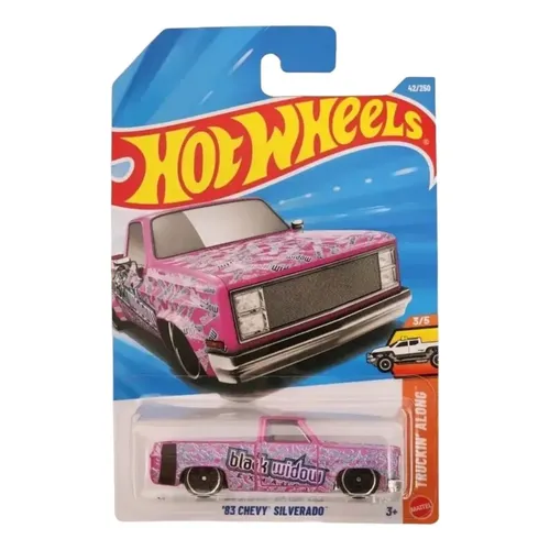 Toy Vehicle Hot Wheels '83 Chevy Silverado Black Widow 1:64