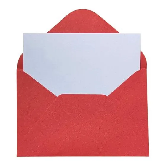 50 Un Envelope Visita 72x108 Vermelho Tóquio + Cartão Branco