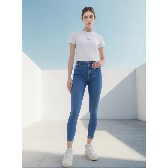 Jean De Mujer Marca Seven Color Azulmedio En Poliéster #2816
