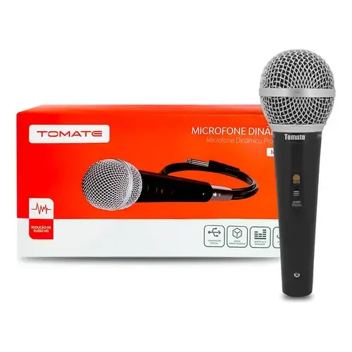 Microfone WVNGR Dinâmico Cardioide XLR Profissional Cabo 5m Preto