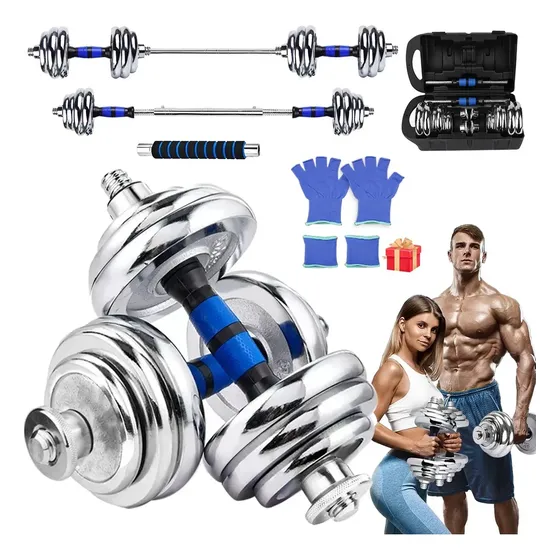 Kit De Mancuernas Barra Con Pesas Ajustables Para Gimnasio